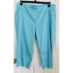 RUBY RD. WOMENS PANTS CAPRI SPRING OASIS SIZE 20W ELASTIC WAISTBAND PULLON DEMIN